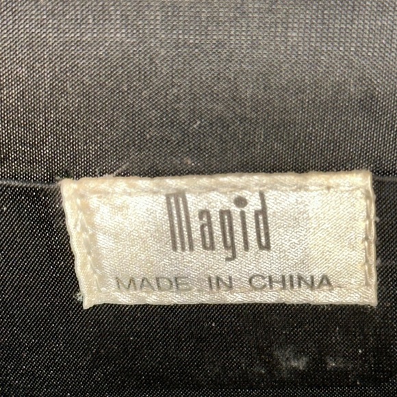 Magid Black Satin Envelope Evening Crossbody, Shoulder, Clutch Purse Rhinestone - Picture 6 of 6